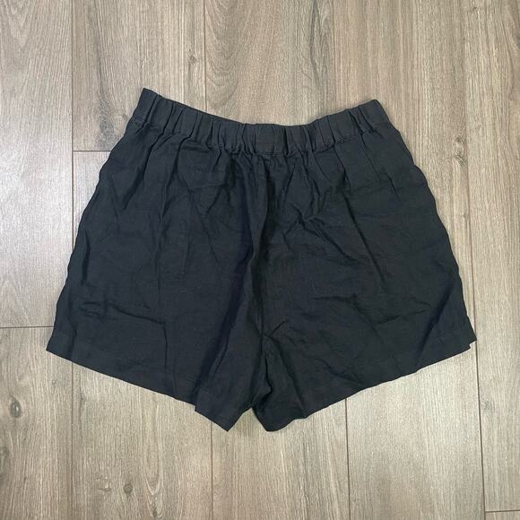 Madewell Clean Pull On 100% Linen High Rise Trendy Shorts US Women's M New - Picture 4 of 7